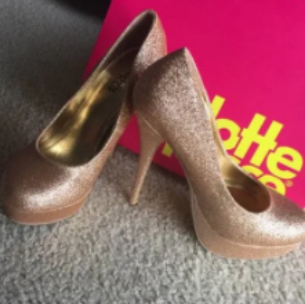 Charlote Russe Glitter Gold Heels.